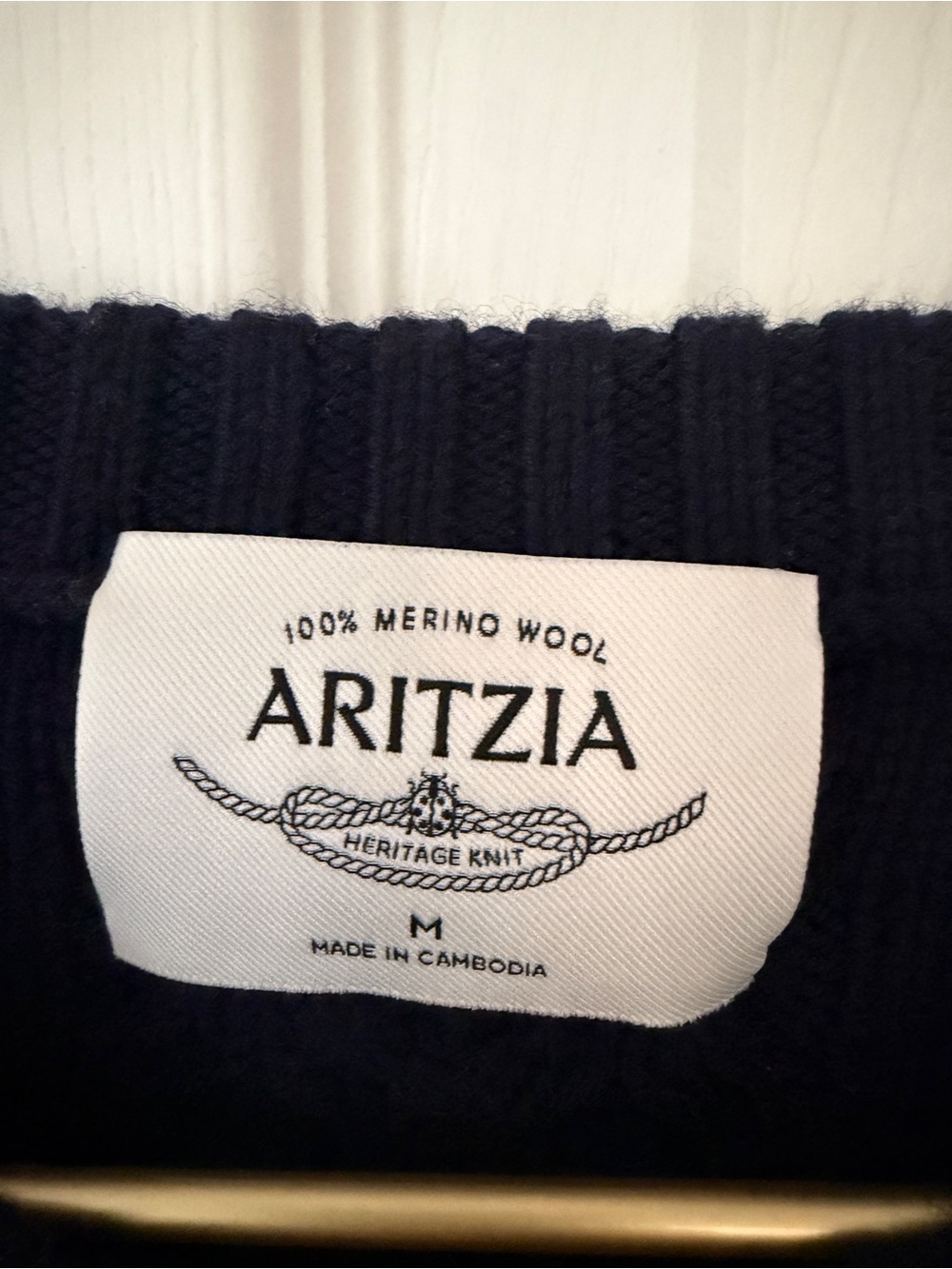 Aritzia Navy Cable Knit Navy Crewneck Sweater - Picture 3 of 6
